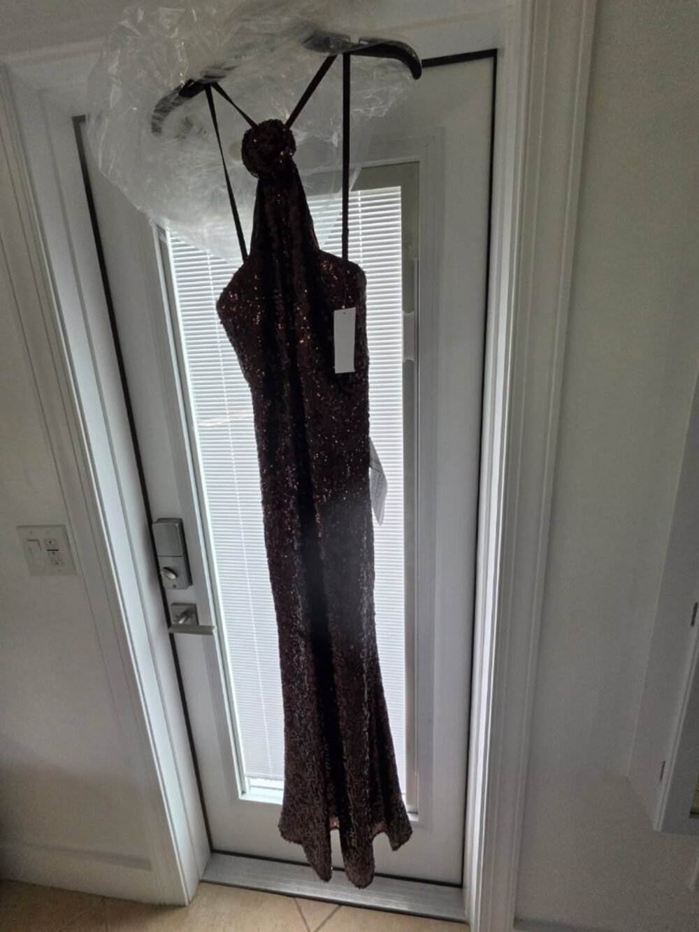 Dress The Population NWT Sequin Mocha Noemi Dress Size Large